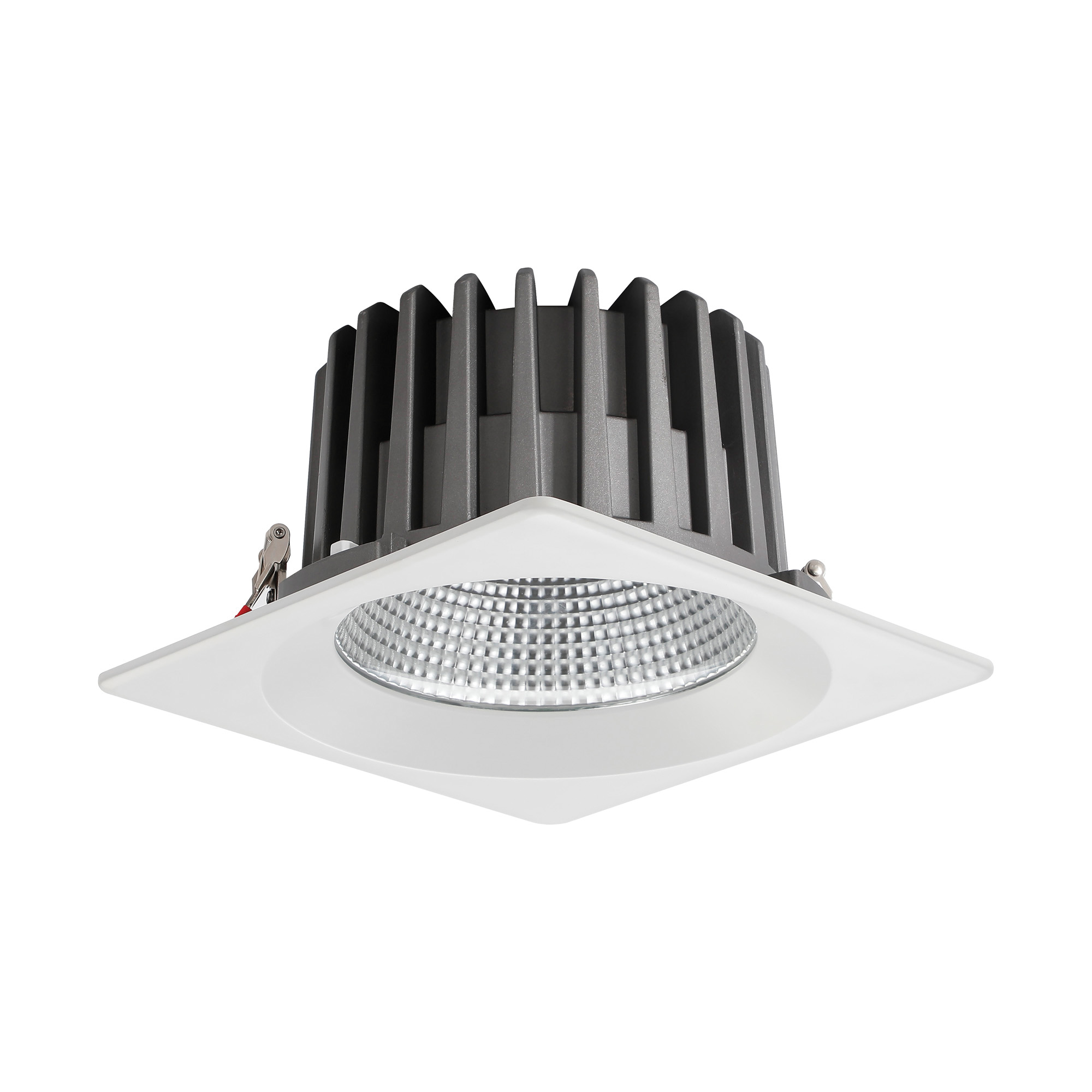 DL200082  Bionic 50; 50W; 1200mA; White Deep Square Recessed Downlight; 4380lm ;Cut Out 175mm; 50° ; 3000K; IP44; DRIVER INC.; 5yrs Warranty.